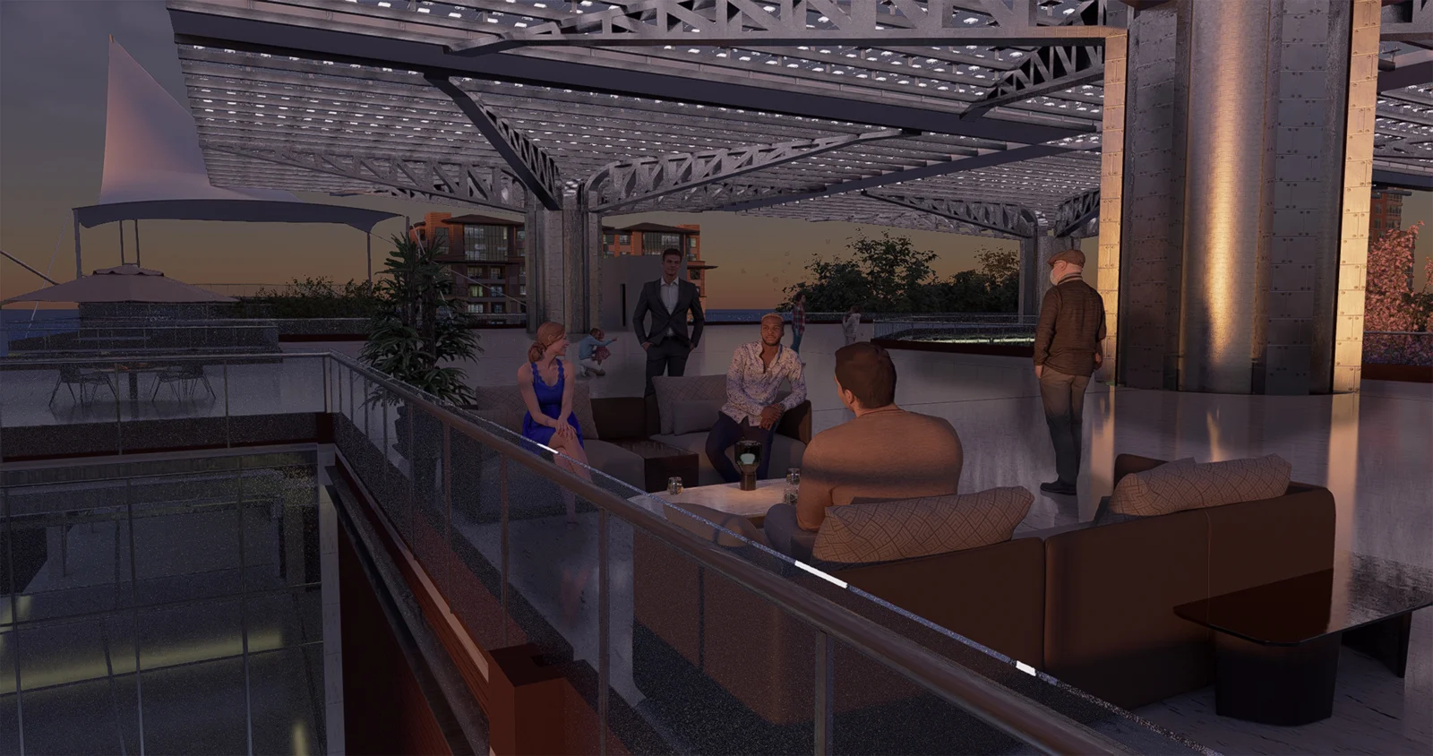 Covered terrace beneath the canopy