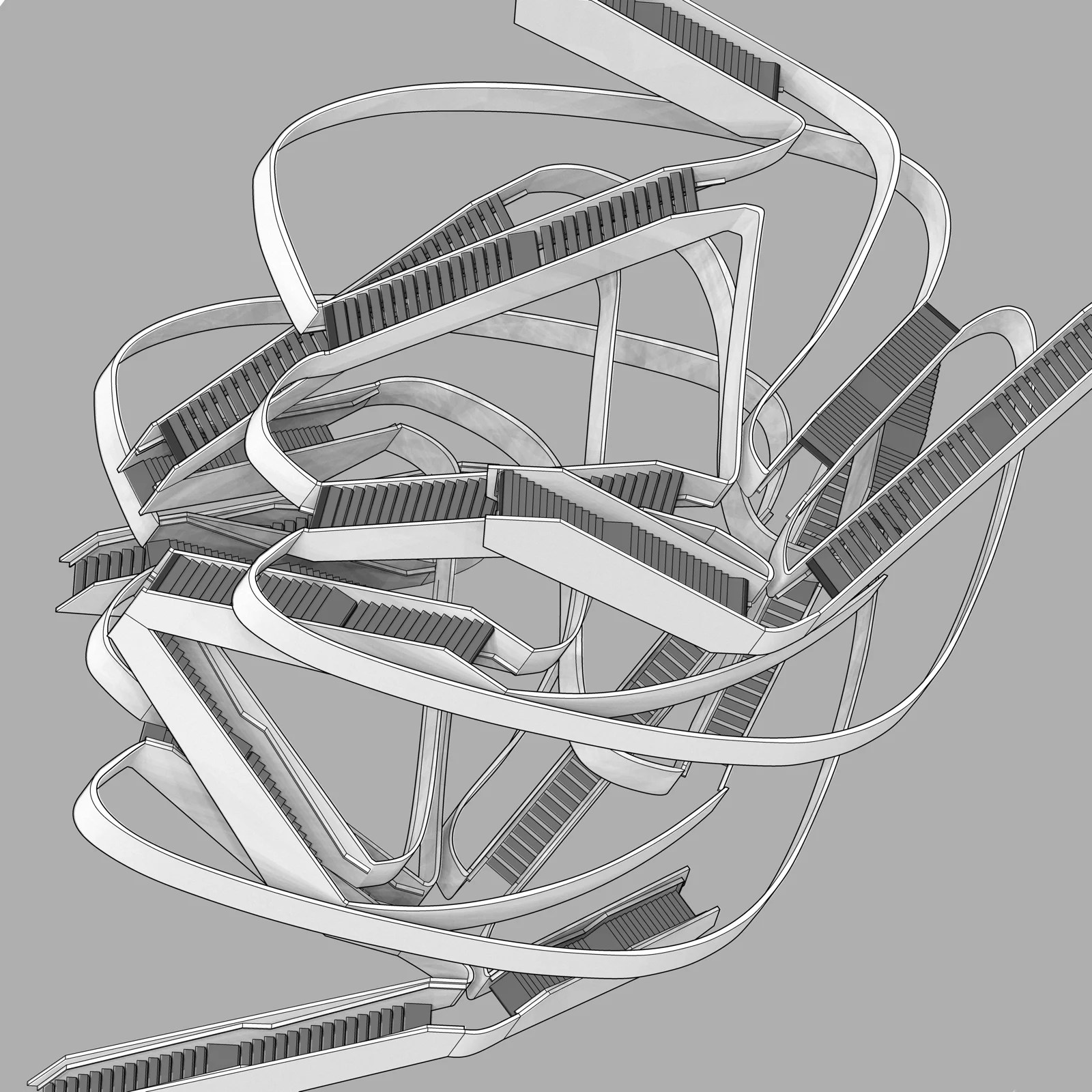 Continuous stair assembly