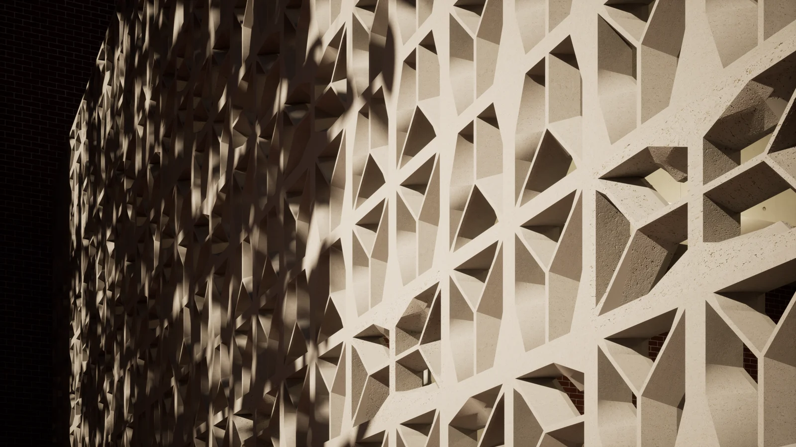 Block surface and aperture detail — rendering